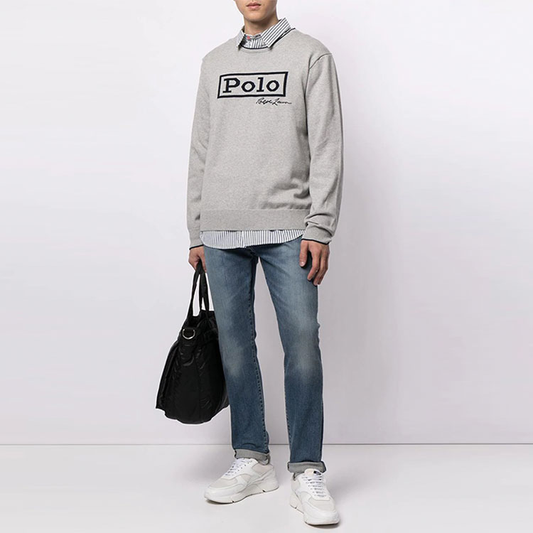 Polo Ralph Lauren Мужская толстовка серого цвета — фото 4
