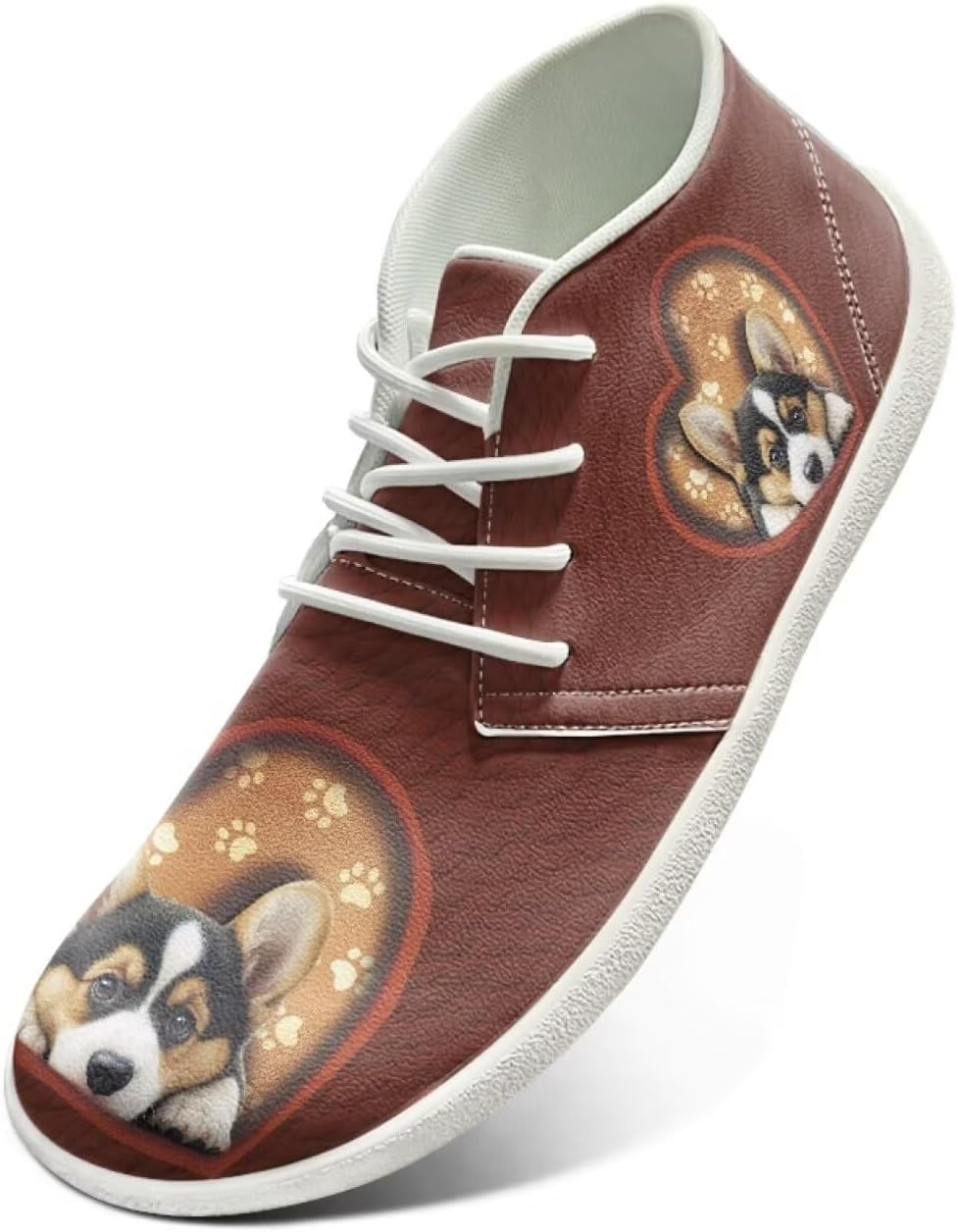 

Мужские широкие кроссовки UNICEU без перепада высоты подошвы, минималистичные модные кроссовки, дышащие кроссовки для бега, повседневная обувь, нескользящие кроссовки, Cute Corgi Dog and Butterfly