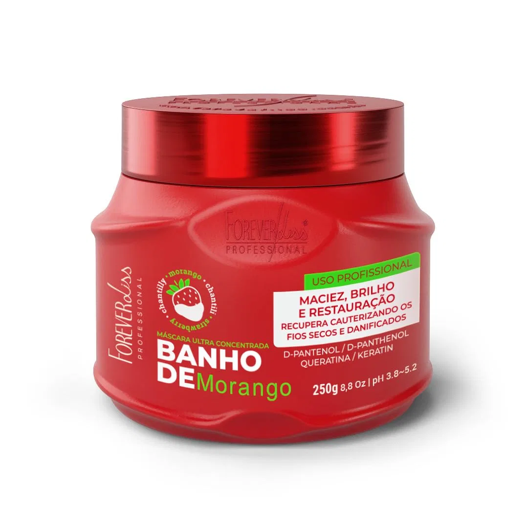 Маска для восстановления волос Forever Liss Banho de Verniz Strawberry D-Pantenol 250 г Forever Liss