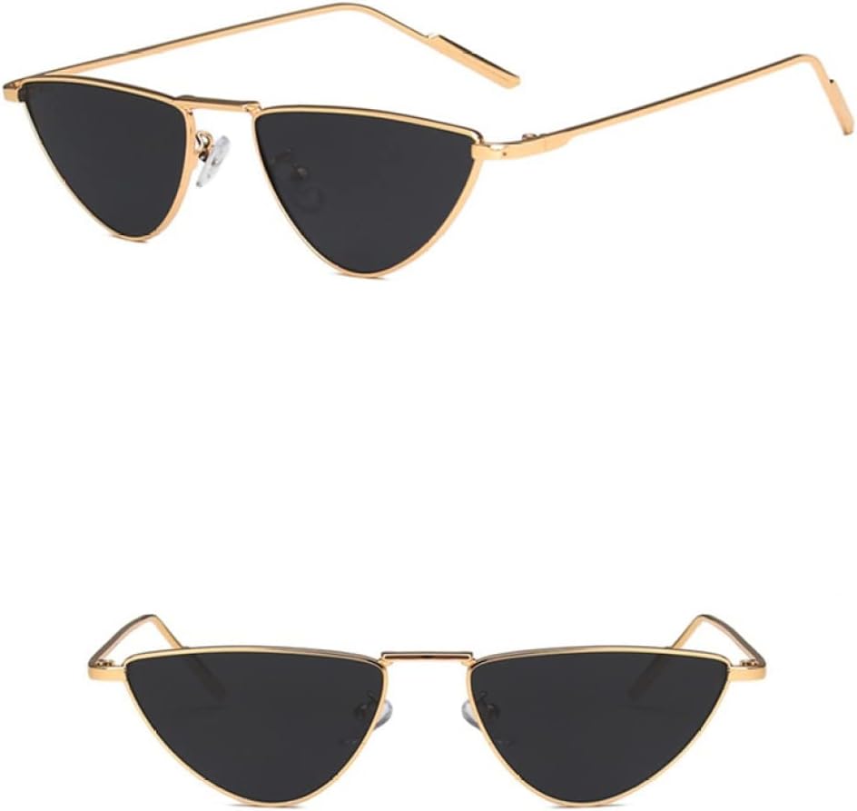 

Солнцезащитные очки 2027 для женщин, металлические треугольные солнцезащитные очки, модные женские солнцезащитные очки с защитой от УФ-излучения UV400 MTZJH, Gold Gray
