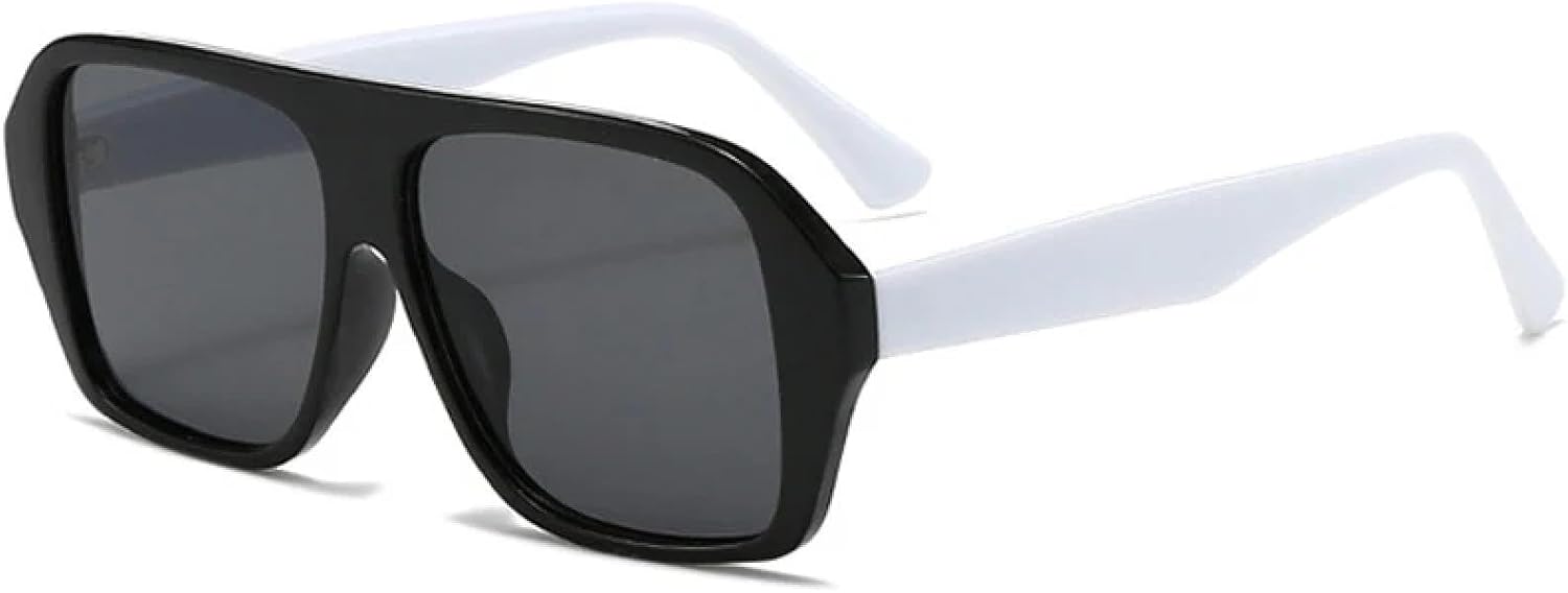 

Классические солнцезащитные очки в крупной оправе для женщин и мужчин, модные, для активного отдыха, вождения, путешествий, с защитой от УФ-излучения UV400 TKKTLLT, White Gray