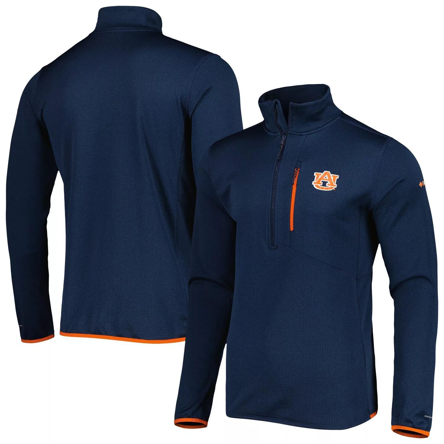 

Мужской топ с молнией до половины длины Columbia Navy Auburn Tigers Park View