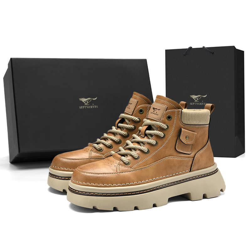 

SEPTWOLVES Короткие полусапоги мартин мужские пшеничные, цвет Wheat (Standard Leather Shoe Size)
