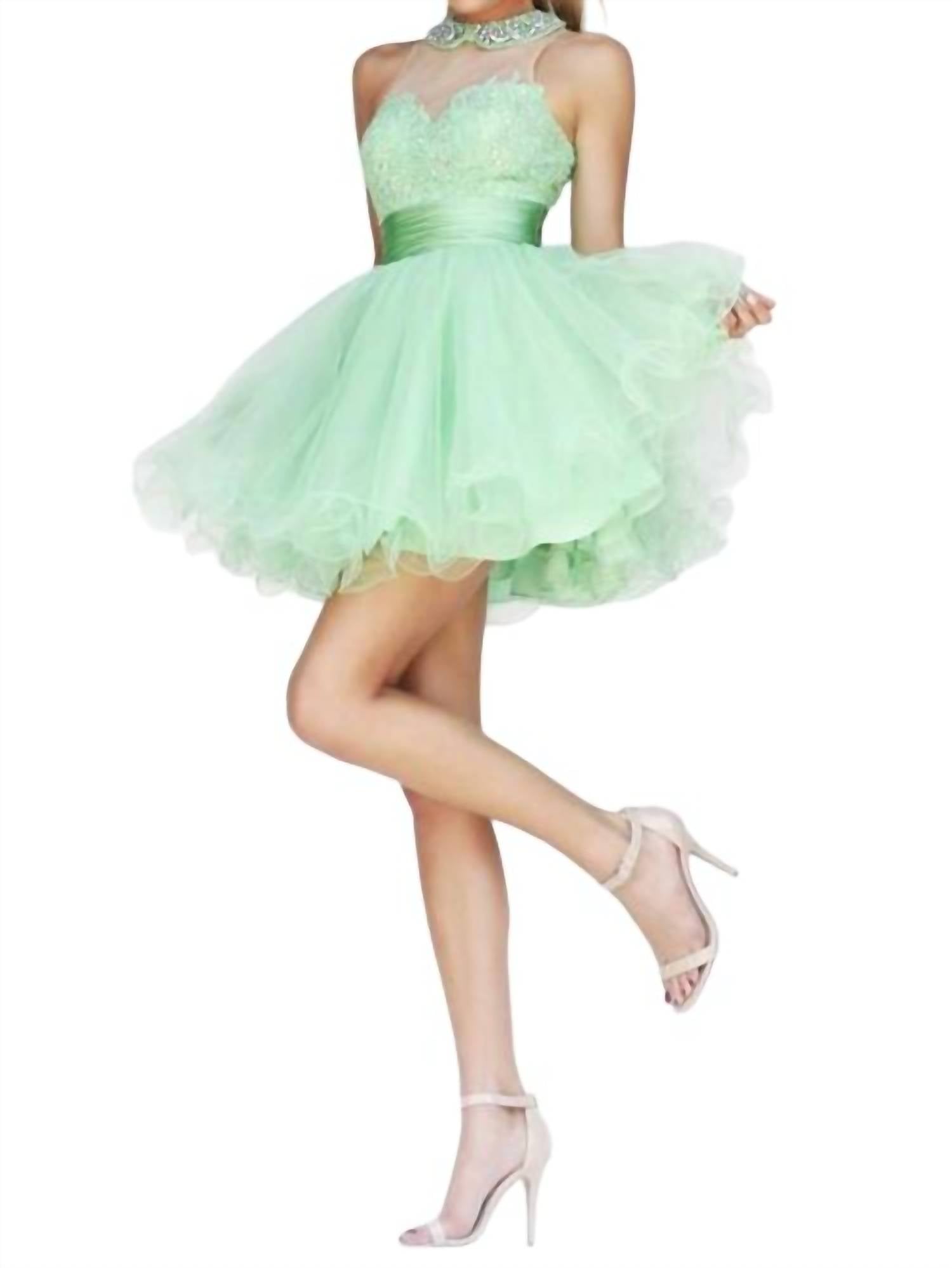 

Короткое выпускное платье светло-зеленого цвета Sherri Hill