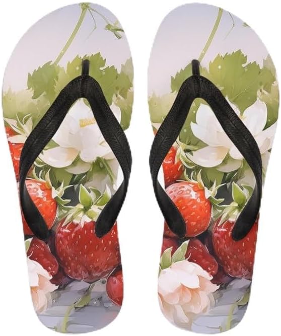 

Женские сандалии Semiouray с принтом граффити и бабочками, классические шлепанцы для пляжа, удобные шлепанцы, Cartoon Strawberry Floral