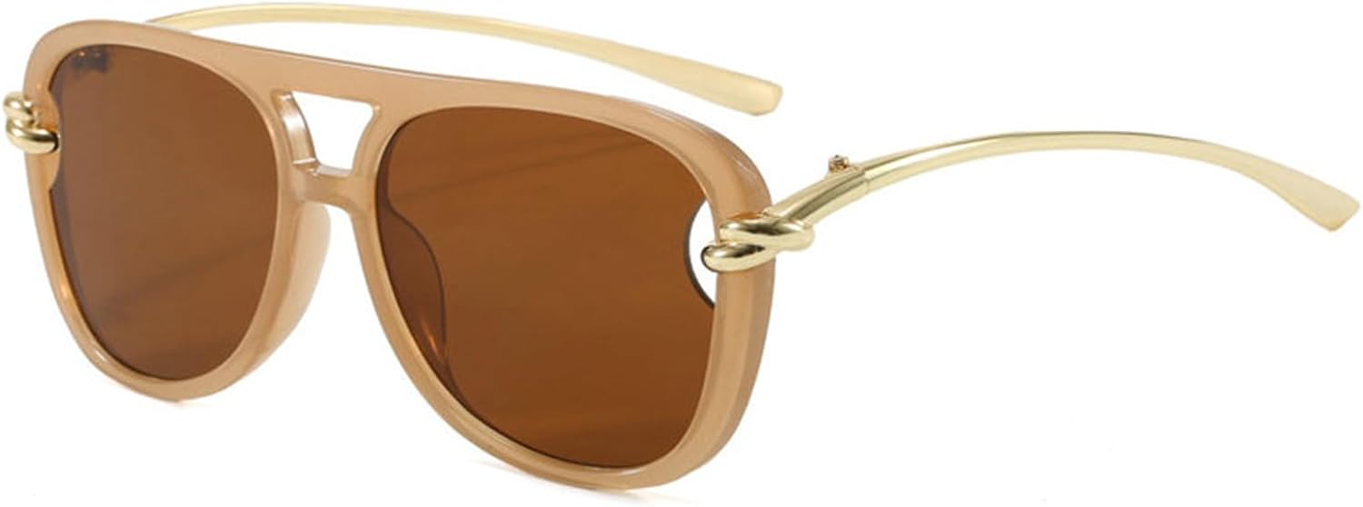 

Солнцезащитные очки Willochra Square Oversized Pilot для женщин и мужчин, модные солнцезащитные очки с плоской верхней частью, металлическая оправа, большие очки с защитой от УФ-излучения UV400, C5