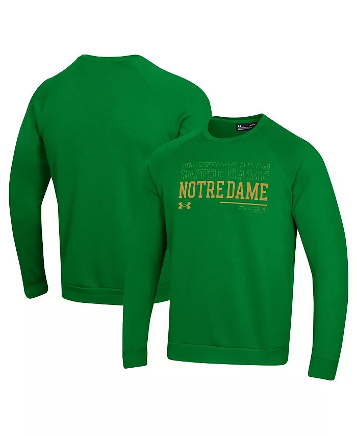 

Мужская зеленая толстовка с регланным рукавом Notre Dame Fighting Irish 2024/25 Sideline Wordmark Rival Under Armour