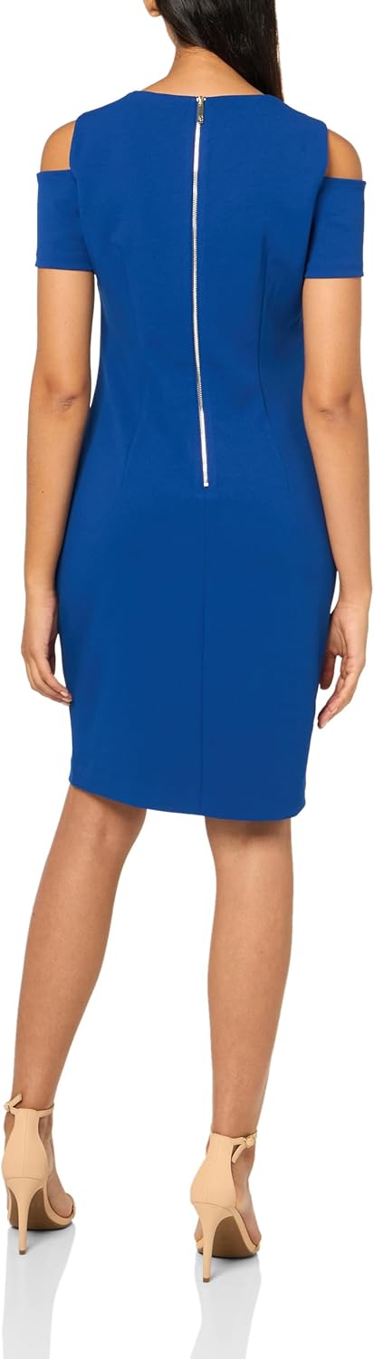 Женское платье Tommy Hilfiger с открытыми плечами и короткими рукавами, Marina Blue — фото 2