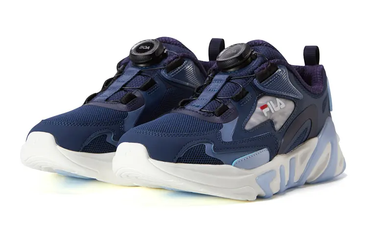 FILA KIDS Модель Mind7 нескользящие амортизирующие износостойкие низкие детские кроссовки Blue для подростков — фото 4