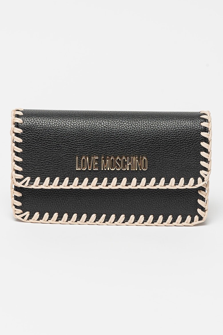 

Клатч из экокожи с контрастной строчкой Love Moschino, черный