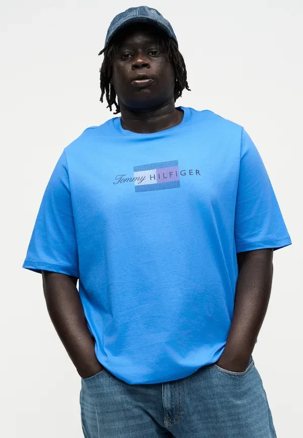 Футболка Tommy Hilfiger Script Flag Tee Brand Love Print, синий — фото 4