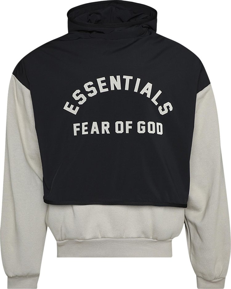 

Свитер Fear of God Essentials Nylon Fleece Hooded 'Seal/Jet Black', черный