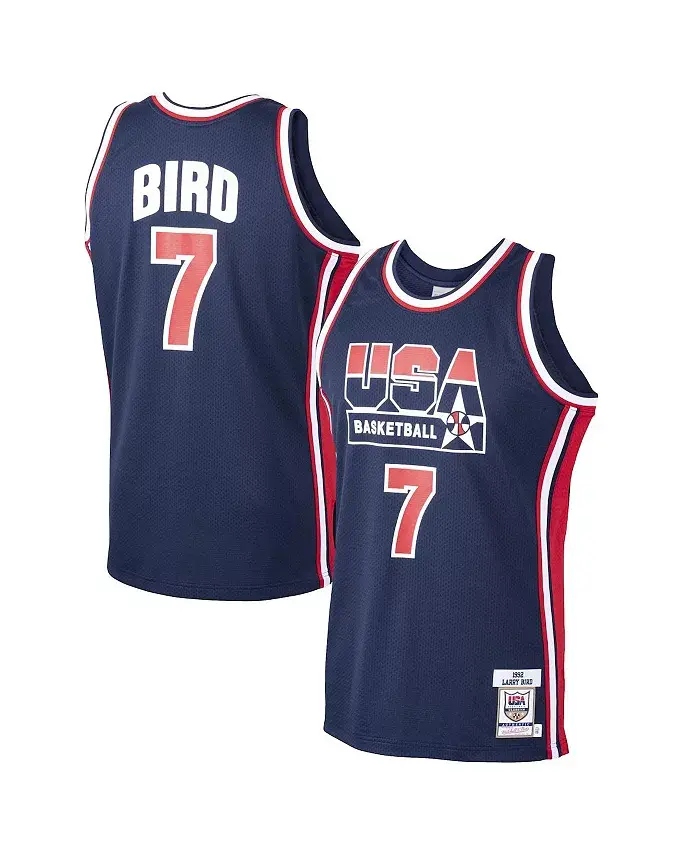 

Мужская баскетбольная майка Larry Bird Navy USA домашняя аутентичная Dream Team 1992 года Mitchell & Ness
