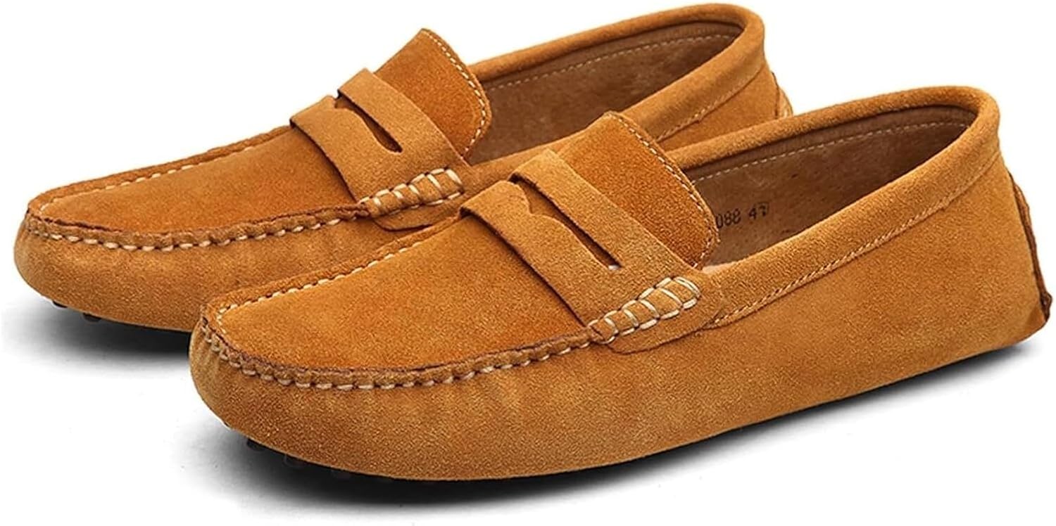 

Мужские замшевые туфли-лоферы на каждый день, удобные легкие мягкие лоферы для прогулок, вождения и как обувь для лодки Generic, коричневый