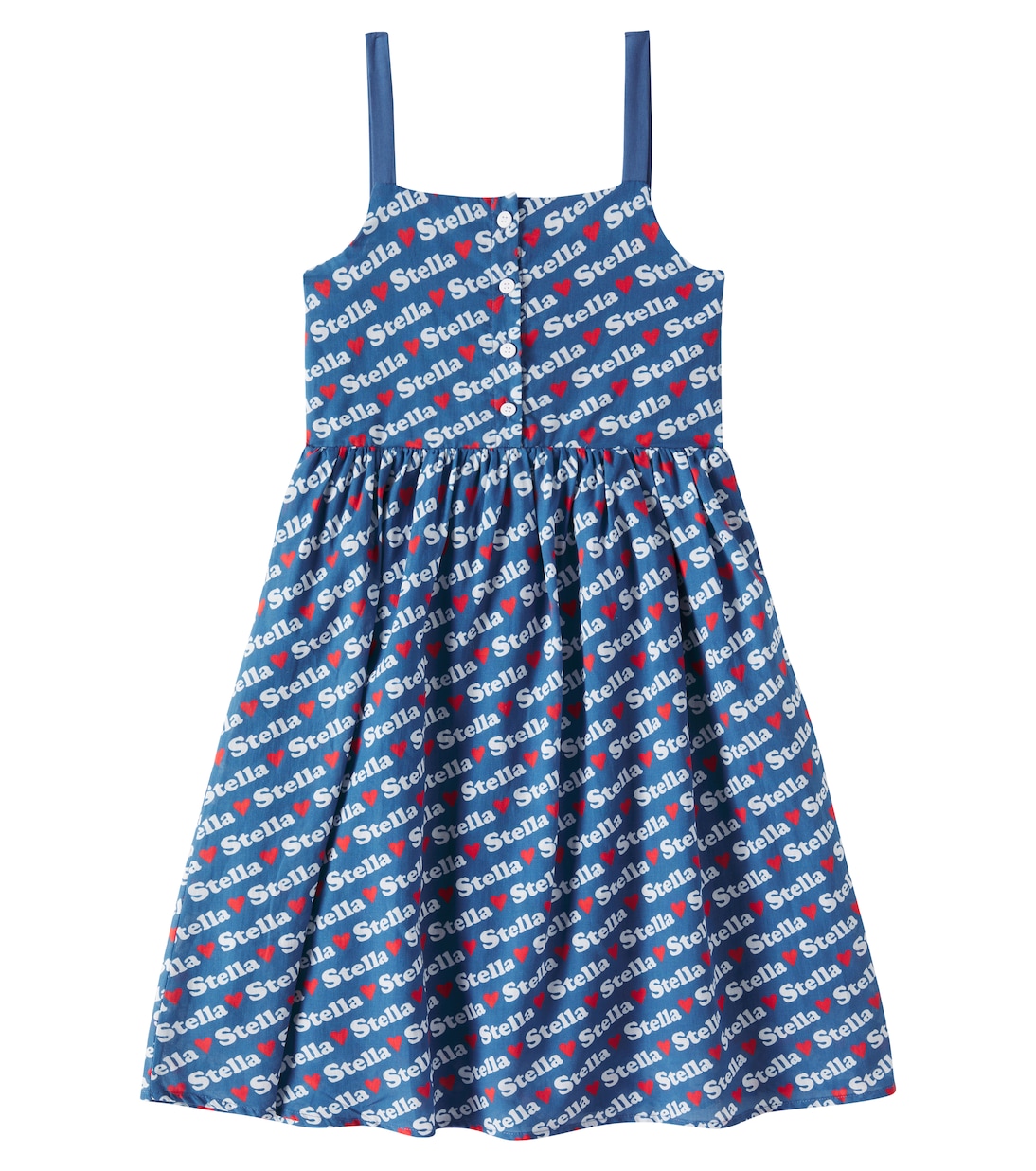 Платье из принтованного хлопка Stella McCartney Kids, Ottanio/Multicolor