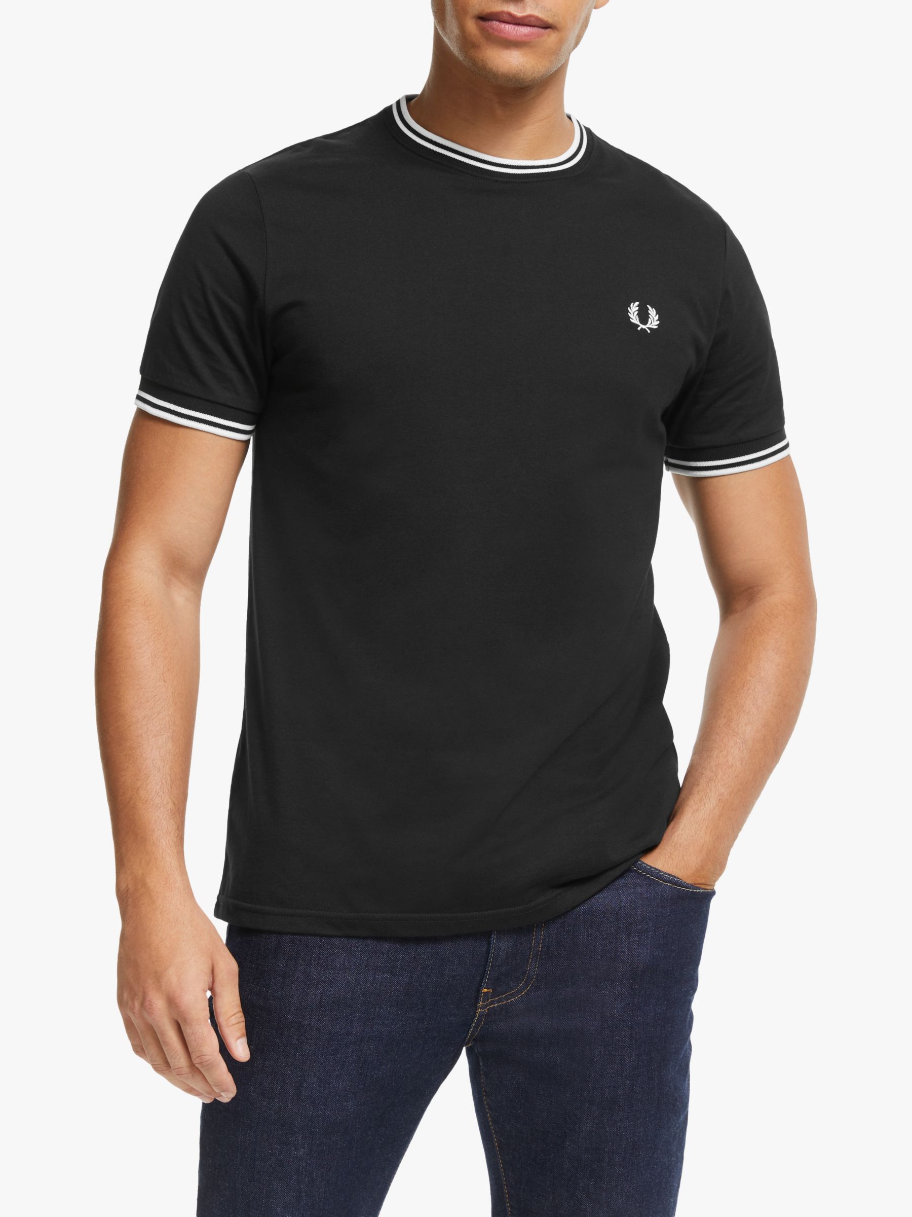 

Футболка Fred Perry с двойным носком, черная, Черный, Футболка Fred Perry с двойным носком, черная