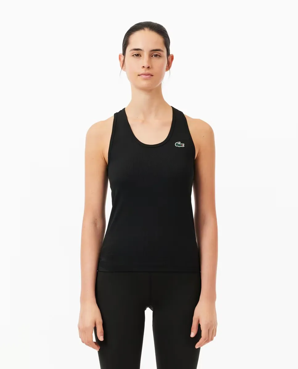

Спортивная майка Ultra Dry в рубчик Lacoste, чёрный