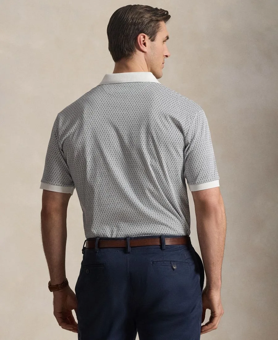 Мужская рубашка-поло с коротким рукавом больших размеров Polo Ralph Lauren, серый — фото 4