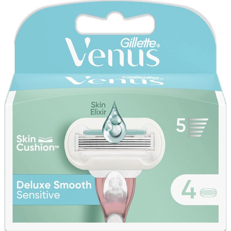 

Лезвия для бритвы Deluxe Smooth Sensitive Gillette Venus, 4 шт.