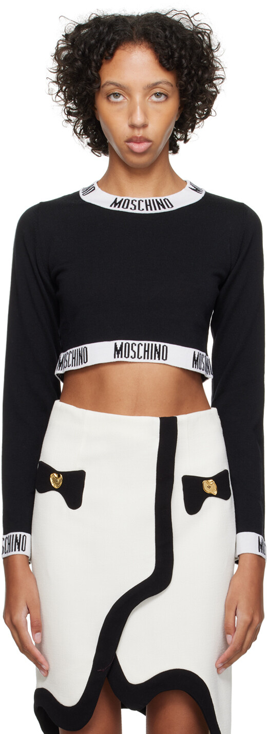 

Черный жаккардовый свитер Moschino