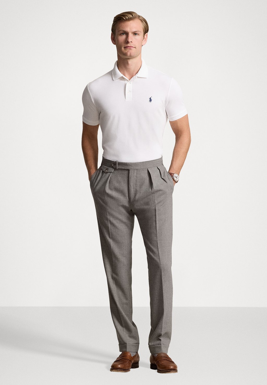 Поло CUSTOM SLIM FIT STRETCH SHIRT Polo Ralph Lauren, белый — фото 2