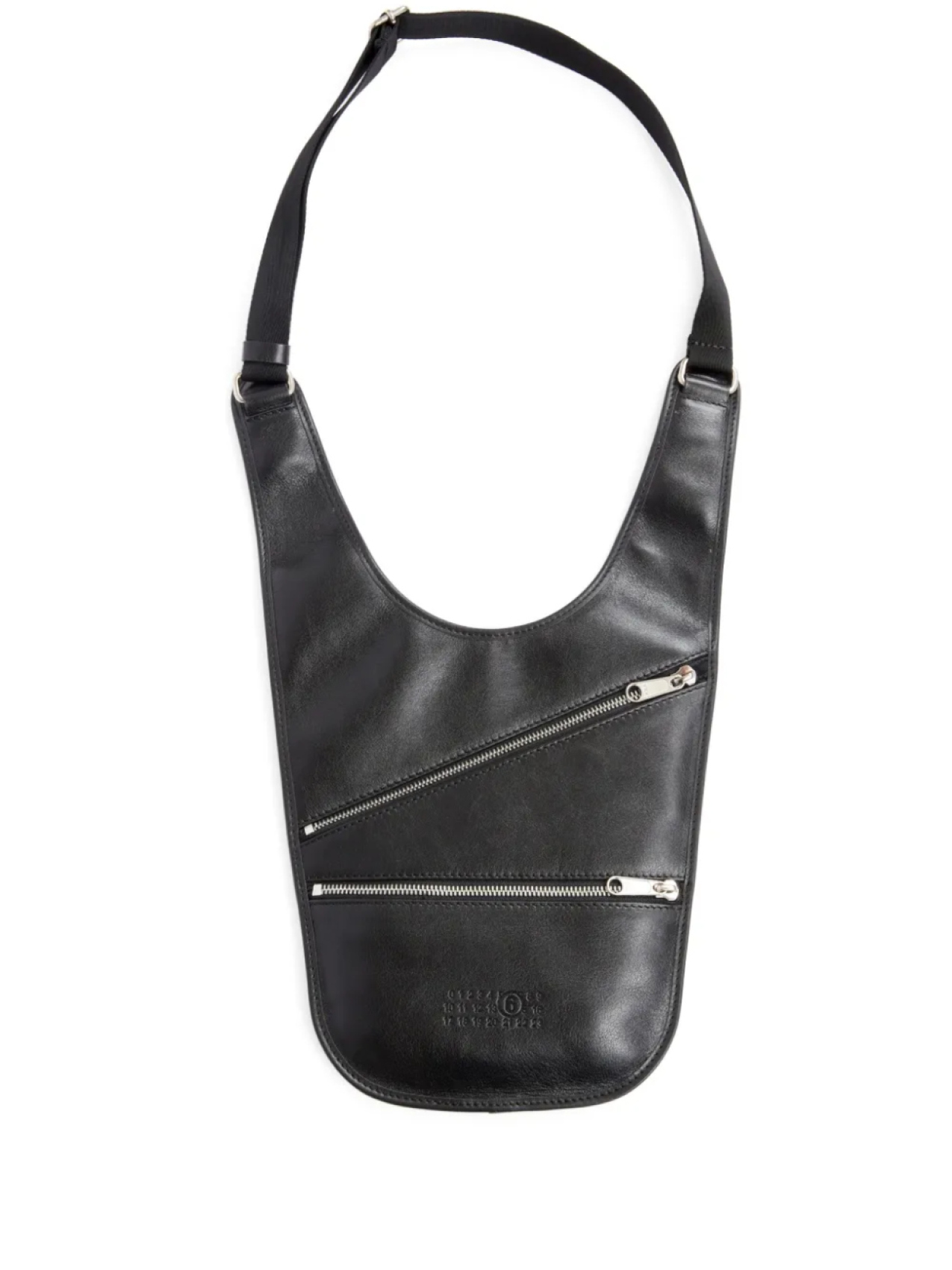 

Мини-сумка на плечо Flat Saddle MM6 Maison Margiela, черный