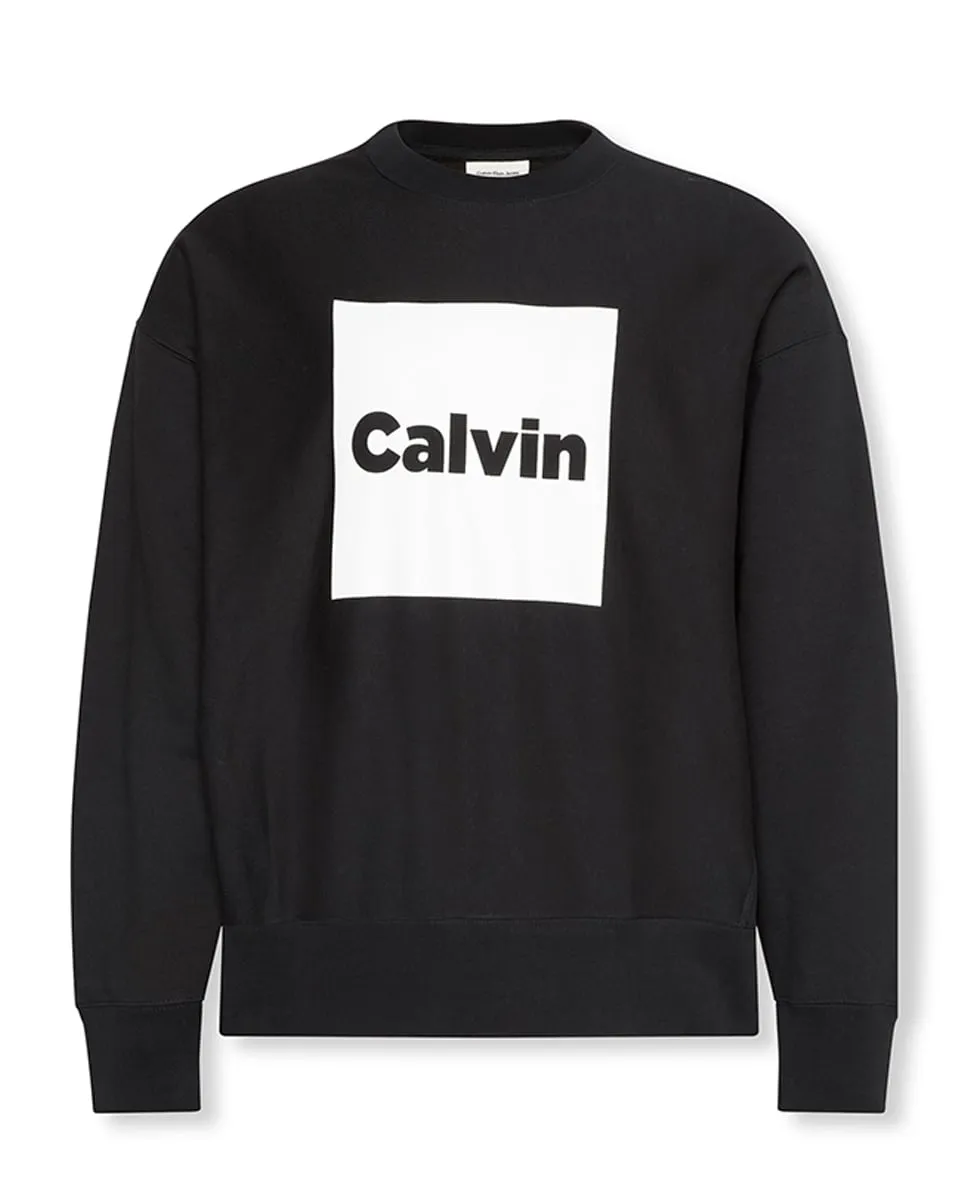 

Мужская толстовка с рисунком на передней и задней части Calvin Klein Jeans, черный