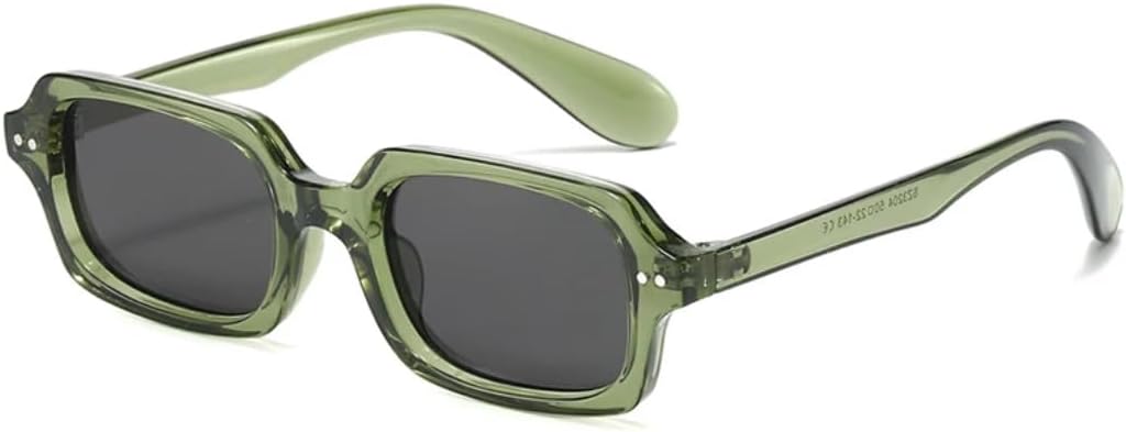 

Модные маленькие прямоугольные мужские солнцезащитные очки в стиле ретро с заклепками, солнцезащитные очки UV400 женские, с градиентным переходом цвета UATXTAU, Green Grey