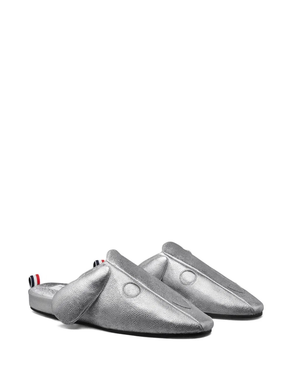 Тапочки Гектора с зернистой текстурой Thom Browne, серебро — фото 2
