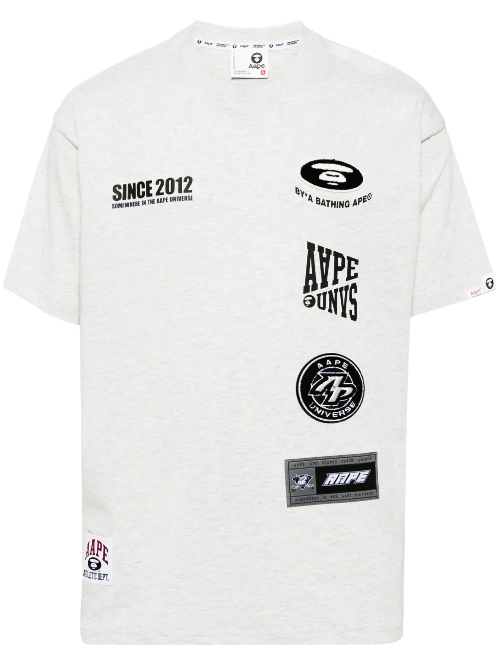

Футболка Moonface с короткими рукавами и логотипом AAPE BY *A BATHING APE, серый