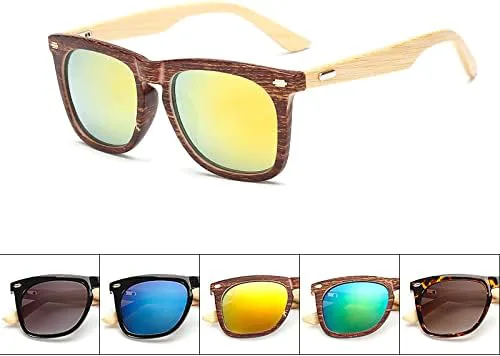 

Солнцезащитные очки с деревянными бамбуковыми ножками для женщин, зеркальные, мужские солнцезащитные очки для вождения с защитой от УФ-излучения UV400 MTZJH, 5