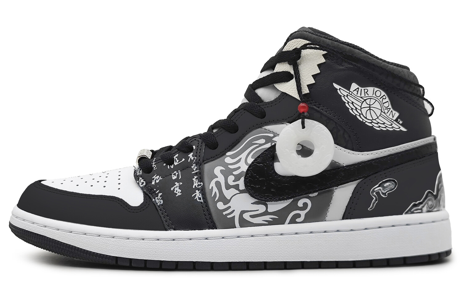 

Кроссовки Air Jordan 1 Vintage Basketball Shoes Men High-top Grey/white, черный