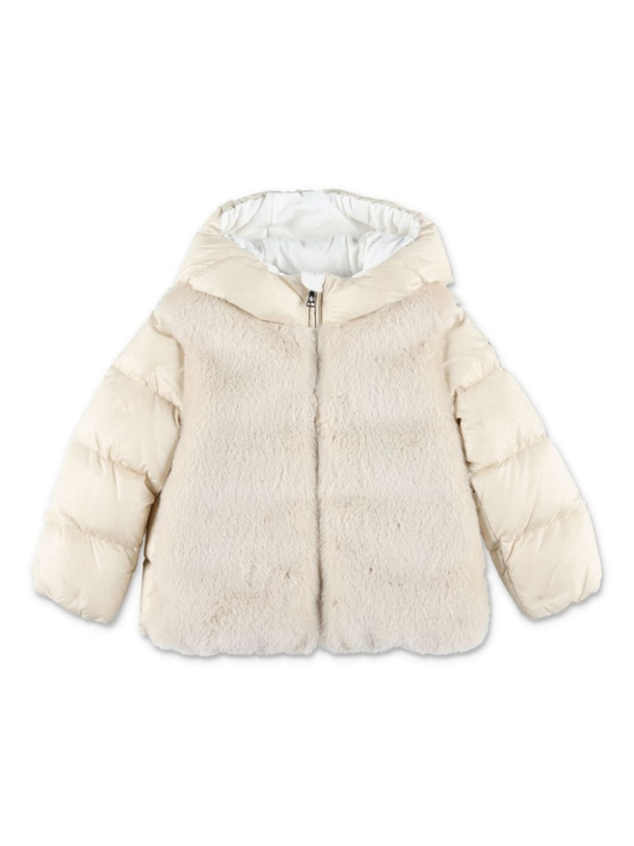 

Moncler Enfant куртка с логотипом-нашивкой, нейтральный цвет