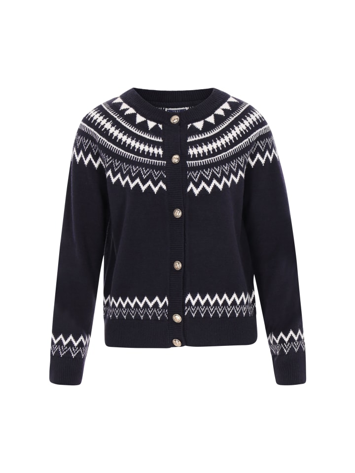 

DreiMaster Женский кардиган темно-синего и кремового цвета