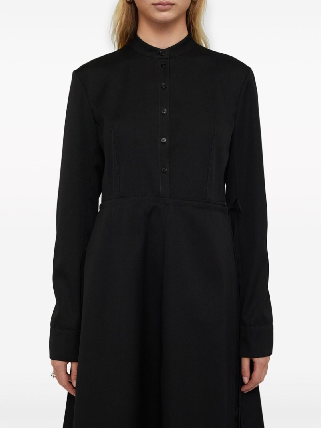 

Jil Sander платье-рубашка из вирджинской шерсти, черный