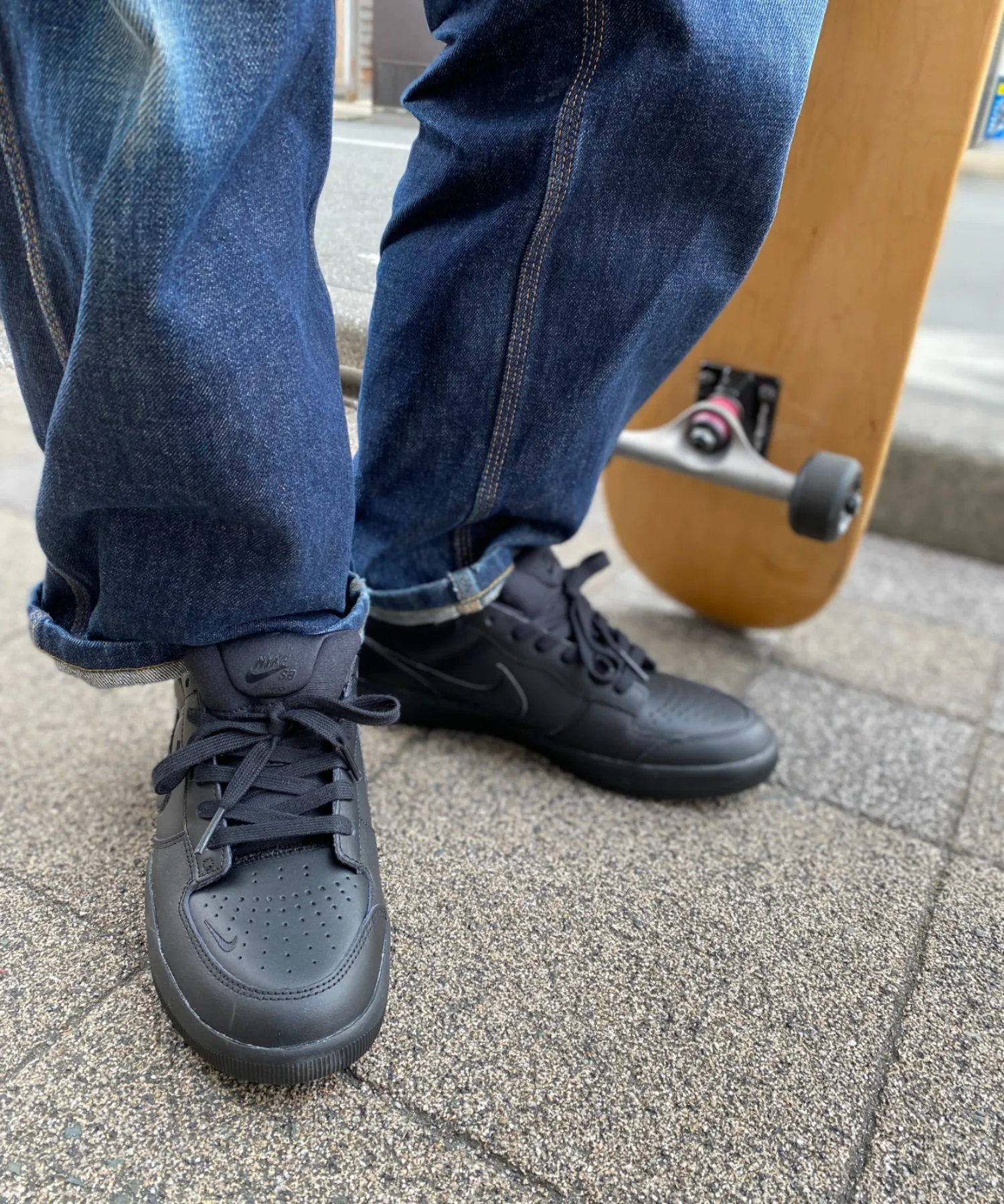 Унисекс кожаные кеды NIKE SB Force 58 Premium чёрные