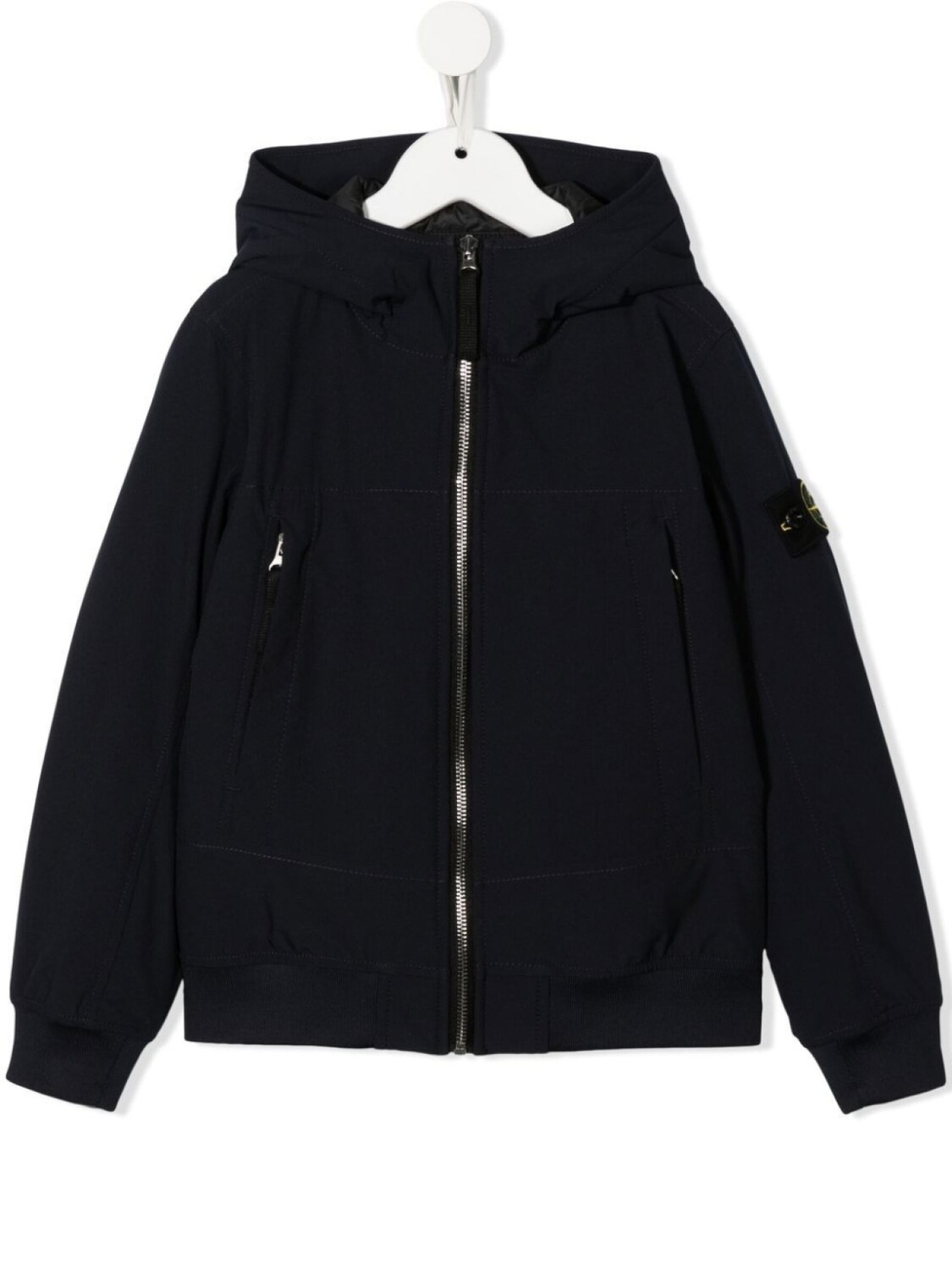 

Stone Island Junior куртка на молнии с нашивкой-логотипом, синий