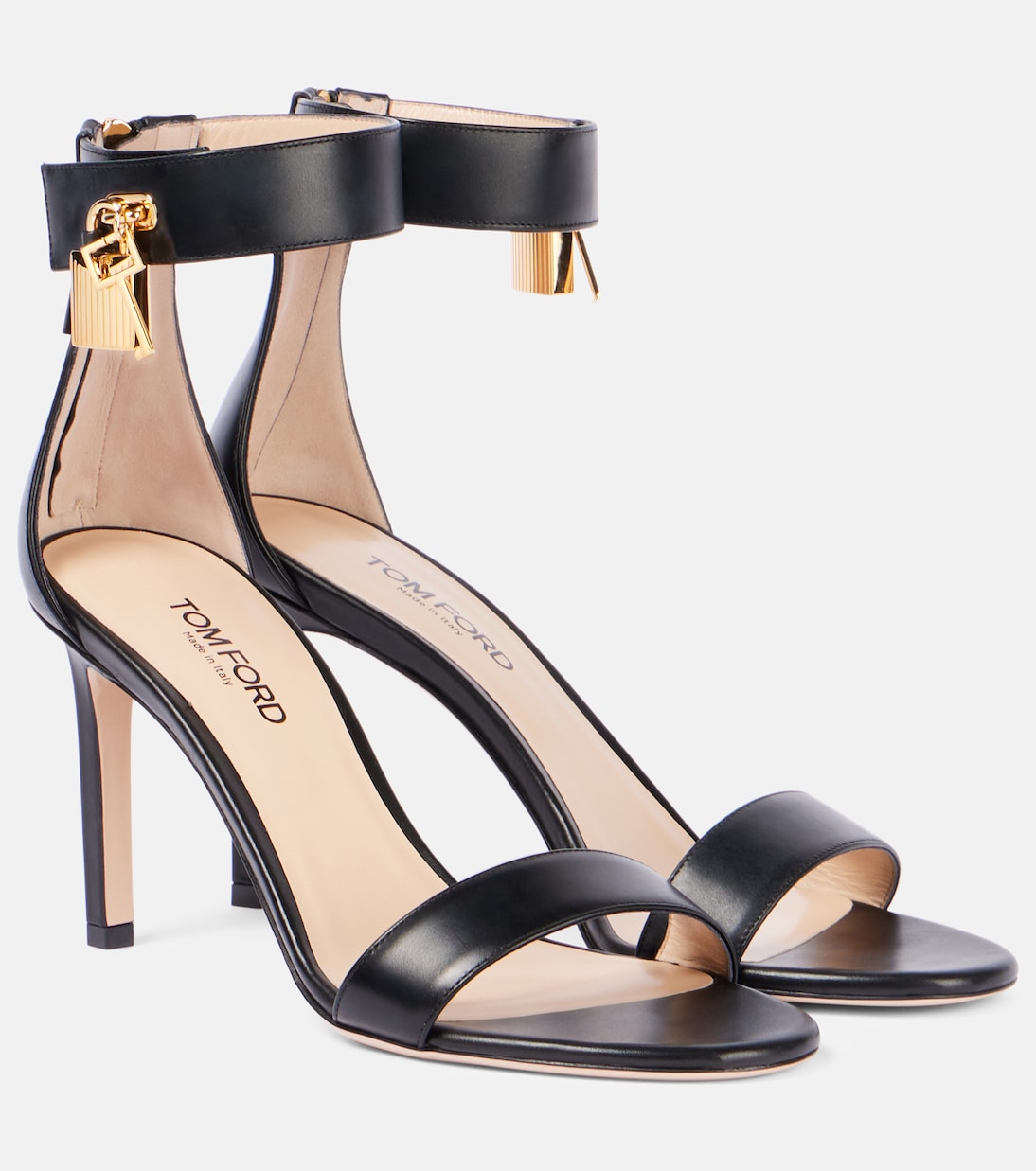 Сандалии кожаные Padlock 85 Tom Ford, черный