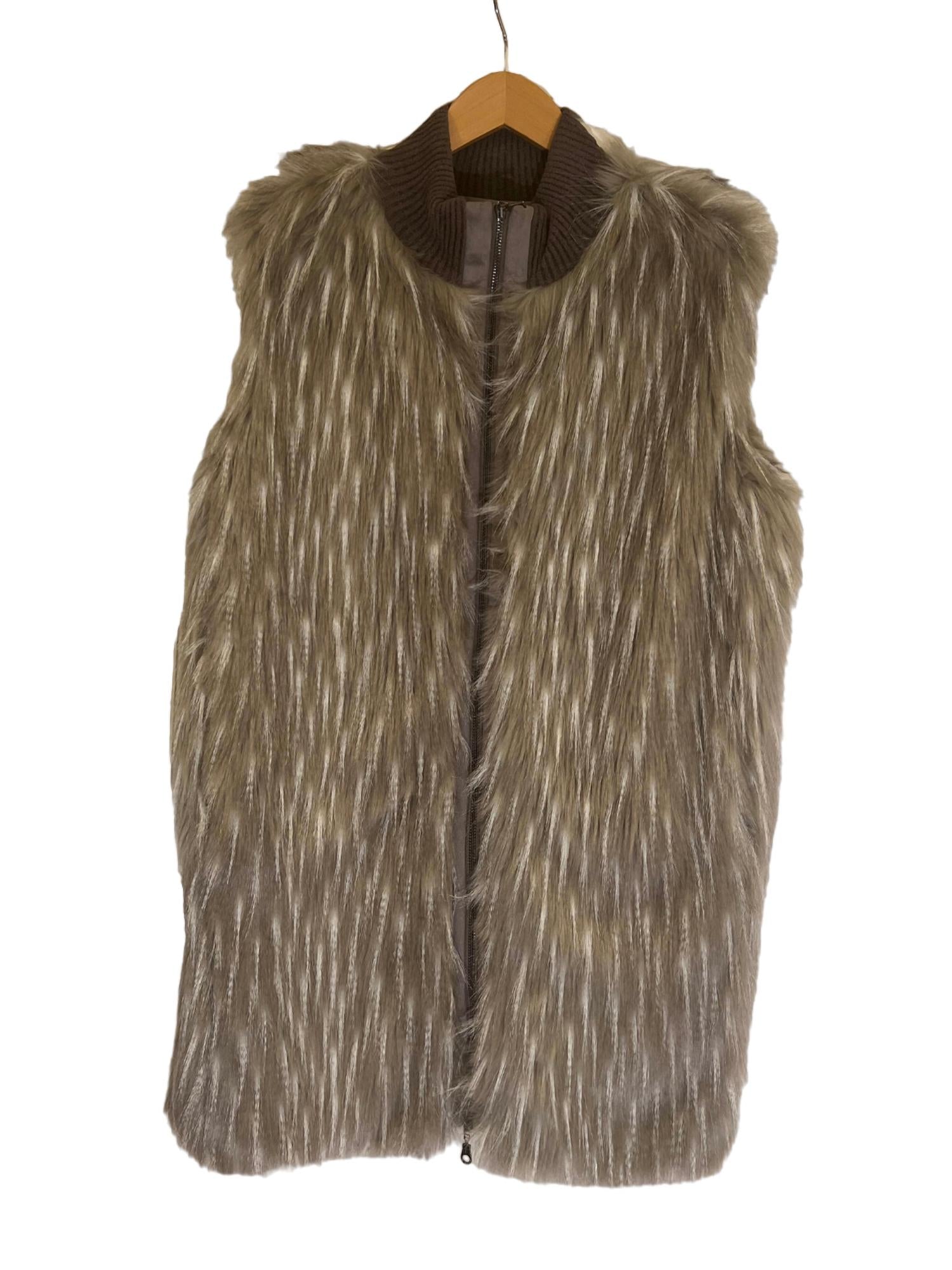 

Жилет из искусственного меха с застежкой-молнией спереди, цвет Taupe Tricot Chic, серо-коричневый