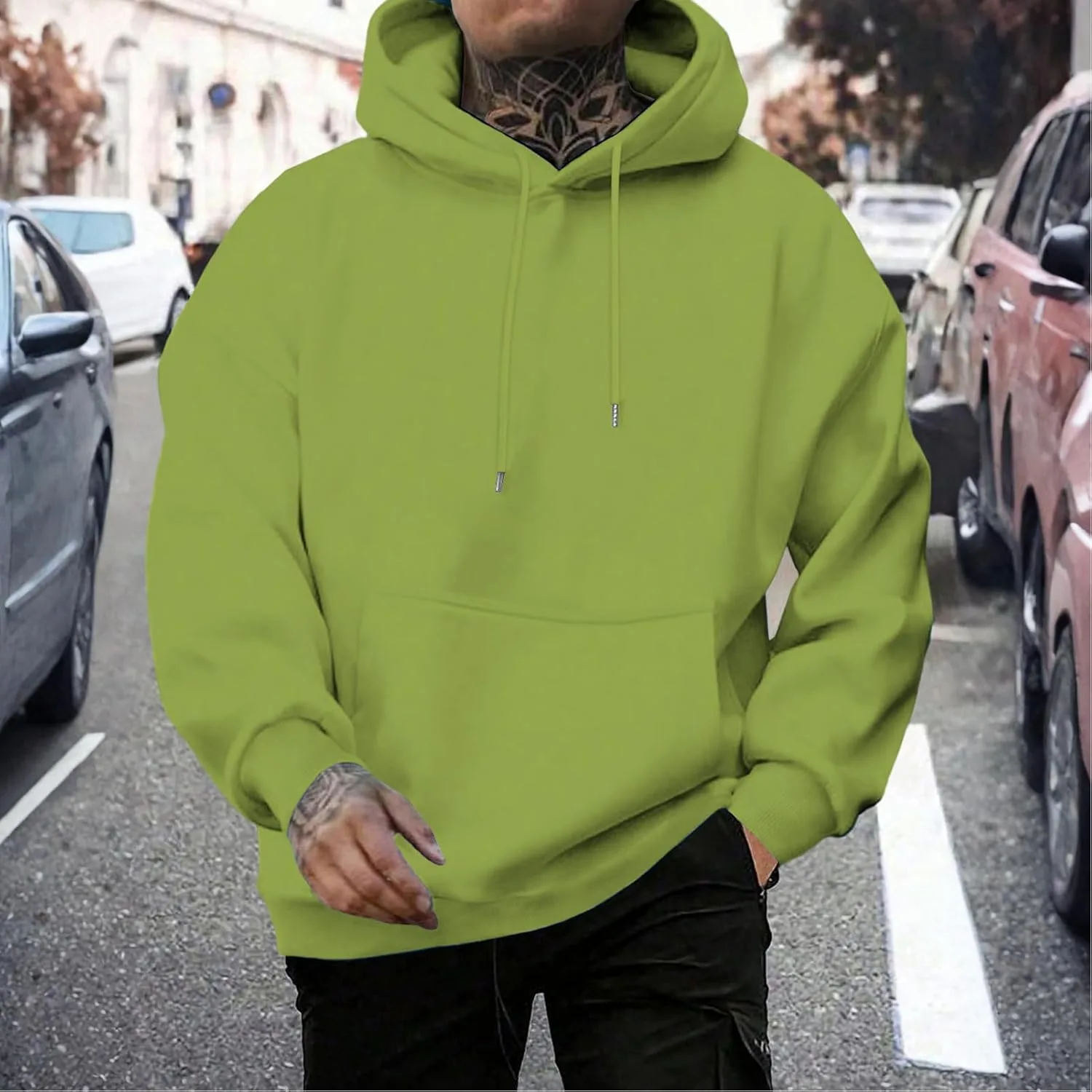 Толстовка с капюшоном Pullover для мужчин, Casual, свободный крой — фото 2