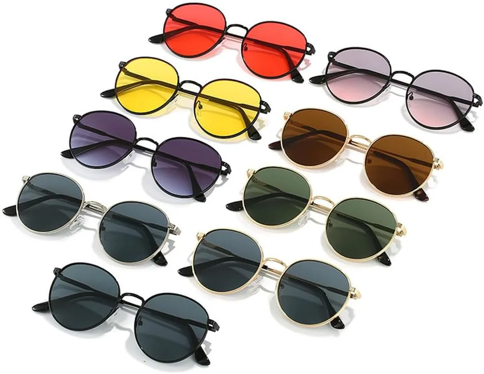 

Ретро качественные металлические круглые солнцезащитные очки для женщин, роскошные очки в маленькой оправе из сплава для мужчин, классические HVTVTLA, A5