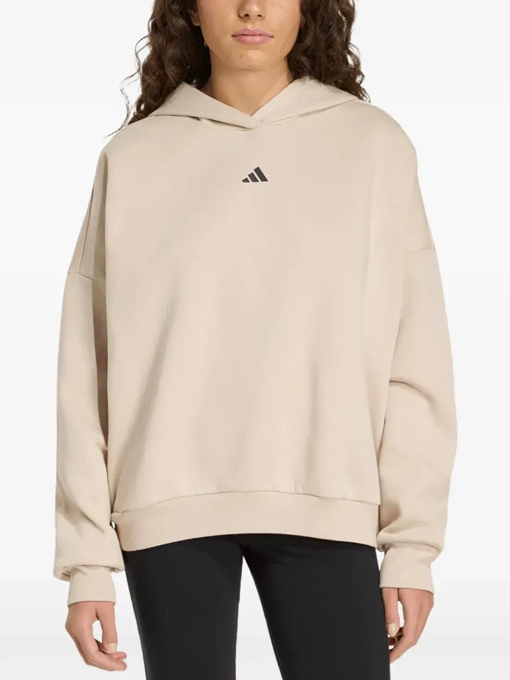 Худи с принтом логотипа Adidas, бежевый