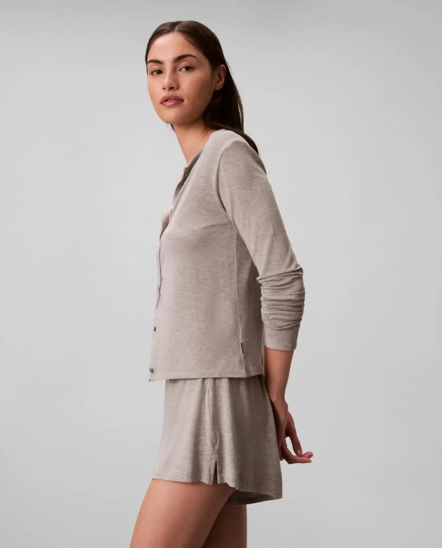 Кардиган с длинными рукавами из ультра-мягкого модала Calvin Klein, серый — фото 3