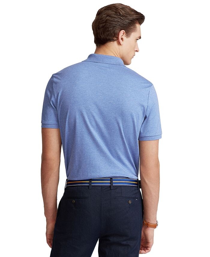 Мужская рубашка-поло классического кроя из мягкого хлопка Polo Ralph Lauren, фиолетовый — фото 2