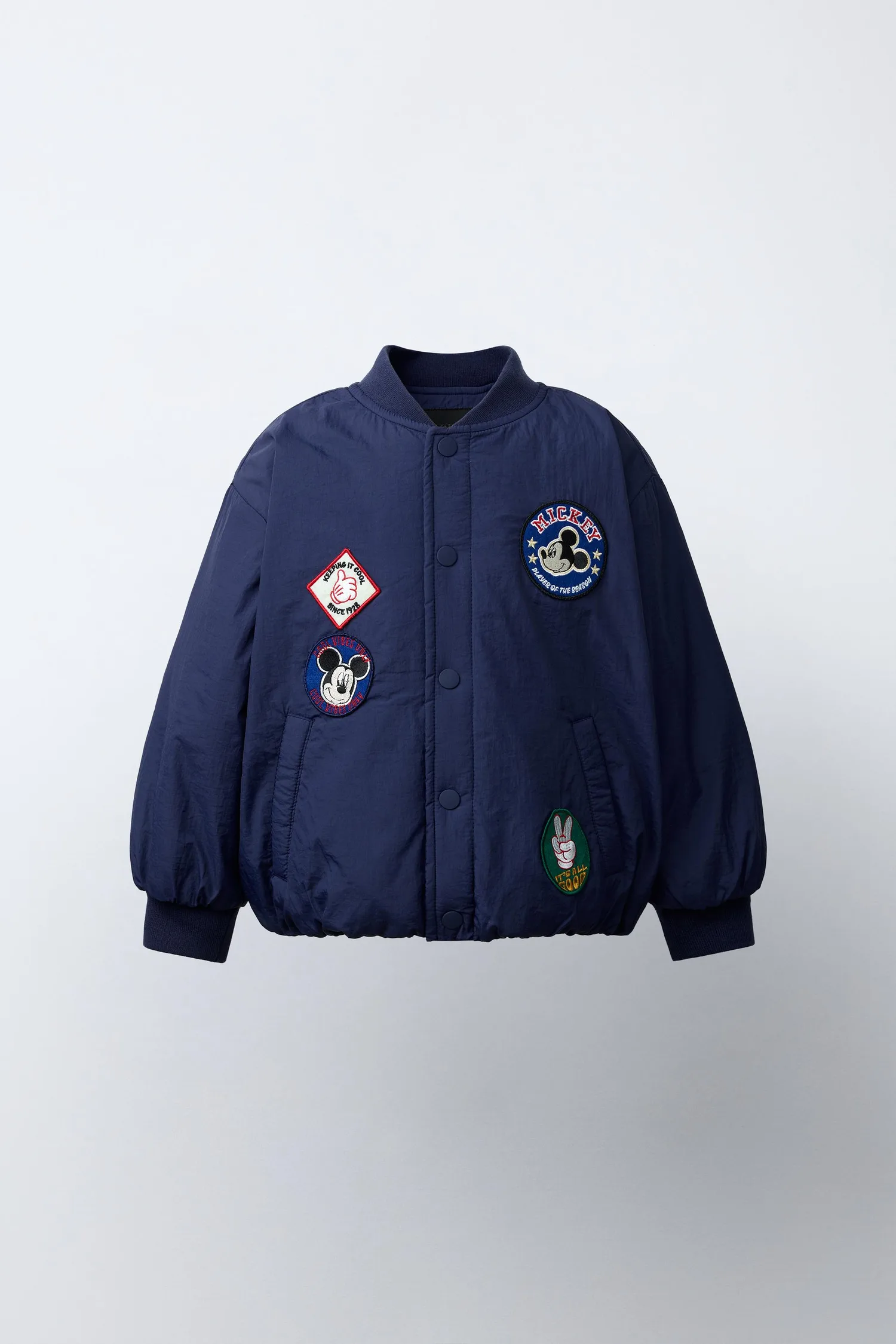 Куртка-бомбер с нашивкой микки маус disney Zara, синий