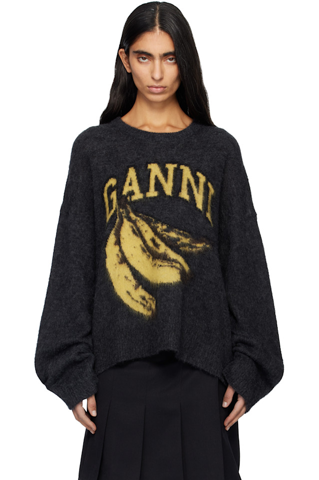 

Ganni Свитер с рисунком серого банана