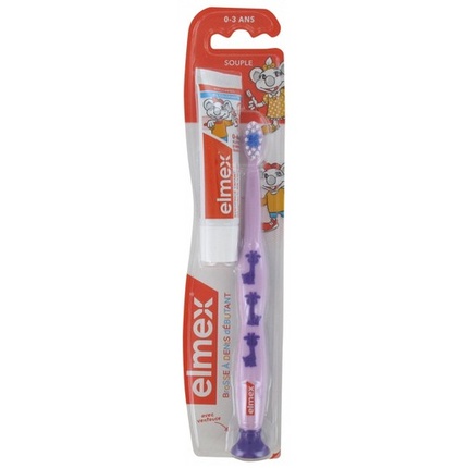 

Мягкая зубная щетка Elmex Beginner для детей от 0 до 3 лет с мини-пастой против кариеса для детей от 0 до 6 лет Markenlos