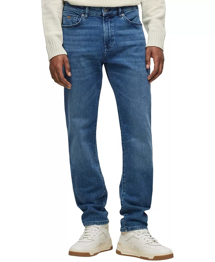 

Мужские джинсы Mid-Blue Comfort-Stretch Regular-Fit Hugo Boss, синий