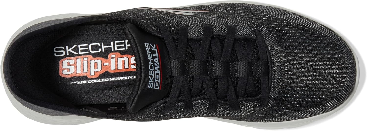 Мужские кроссовки Skechers Go Walk Flex - Новый мир, черный/оранжевый — фото 3