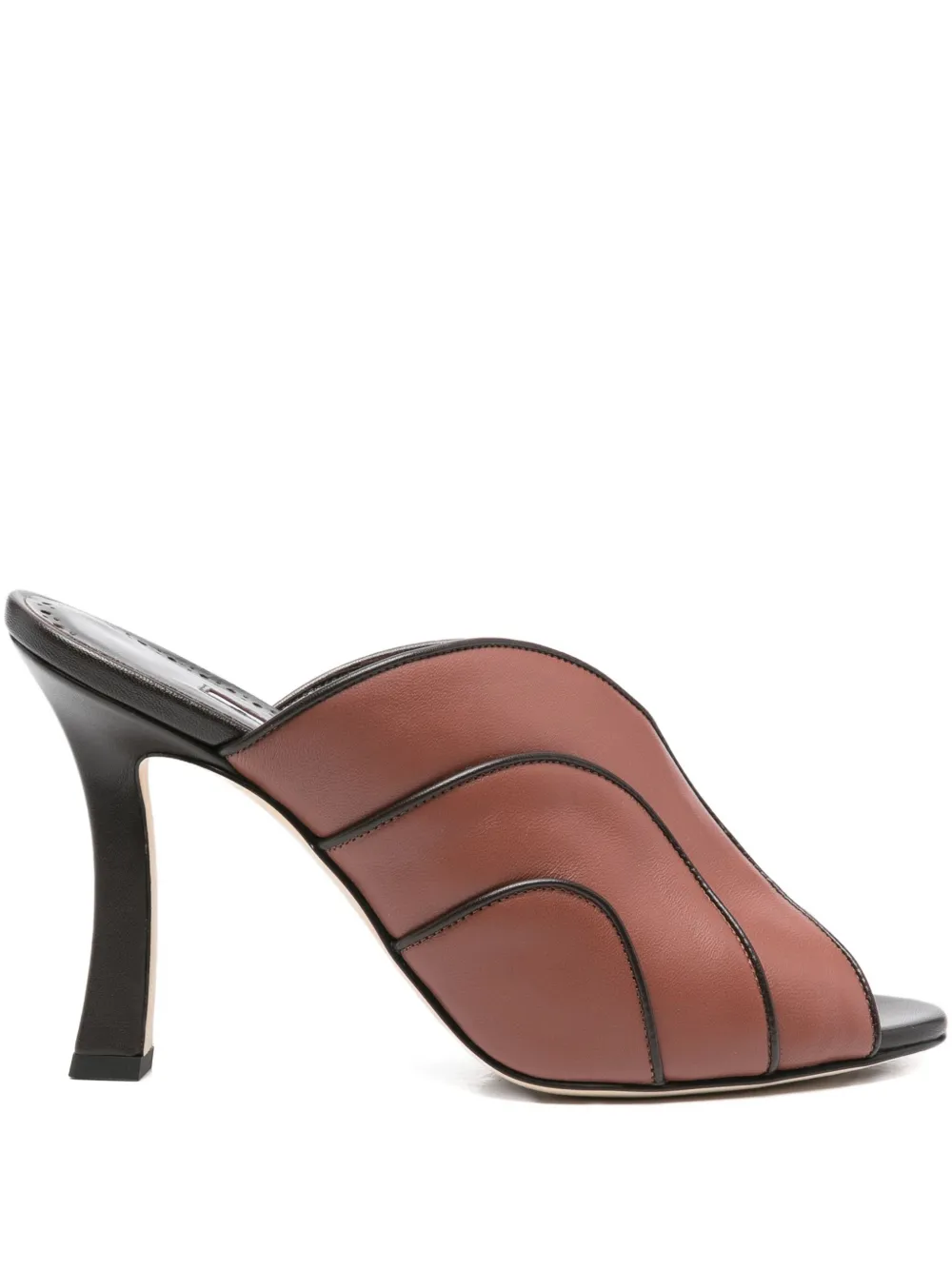 Босоножки Nikabo 100 со вставками Manolo Blahnik, коричневый